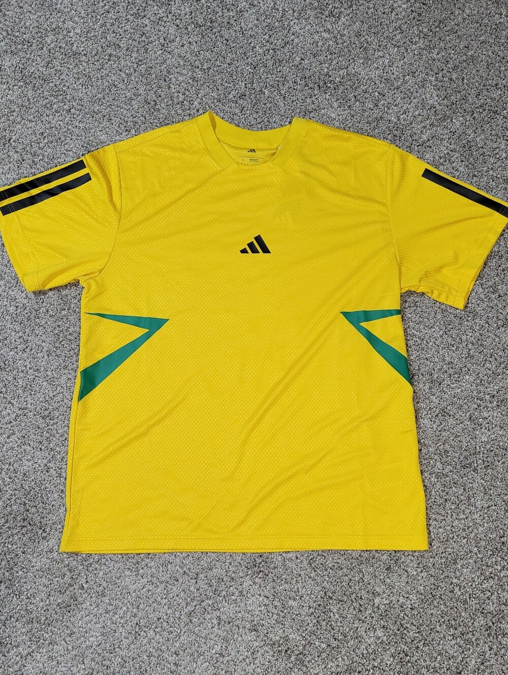 Adidas Mens Large House of Tiro Colorblock Jersey Shirt Hazy Yellow JN2577